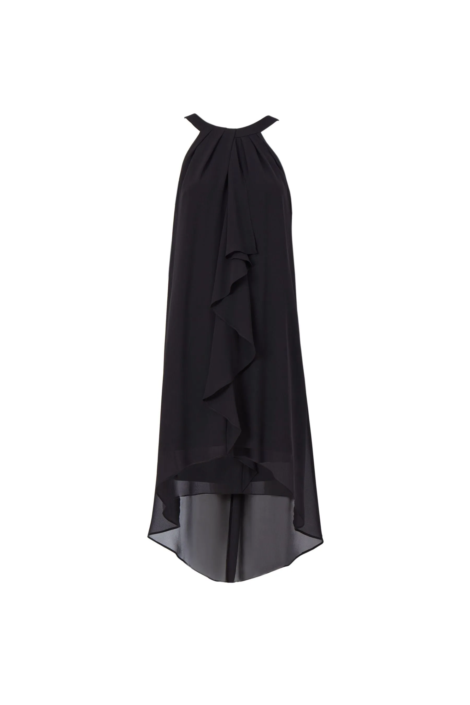 Adrianna Papell Nero - Abito in chiffon e jersey