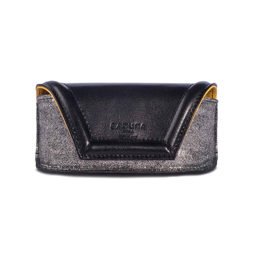 Aleksandra Badura - Small Leather Goods - Porta Occhiali in Vitello - Argento Nero - Pelle di Alta Qualità Luxury