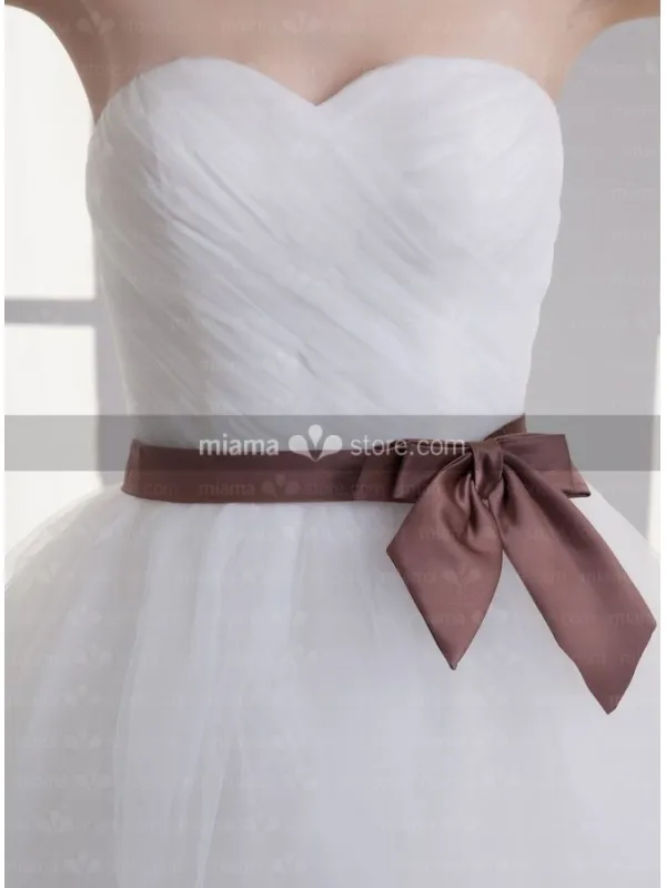 ANNABELLE - A-line Sweetheart Chapel train Tulle Wedding dress