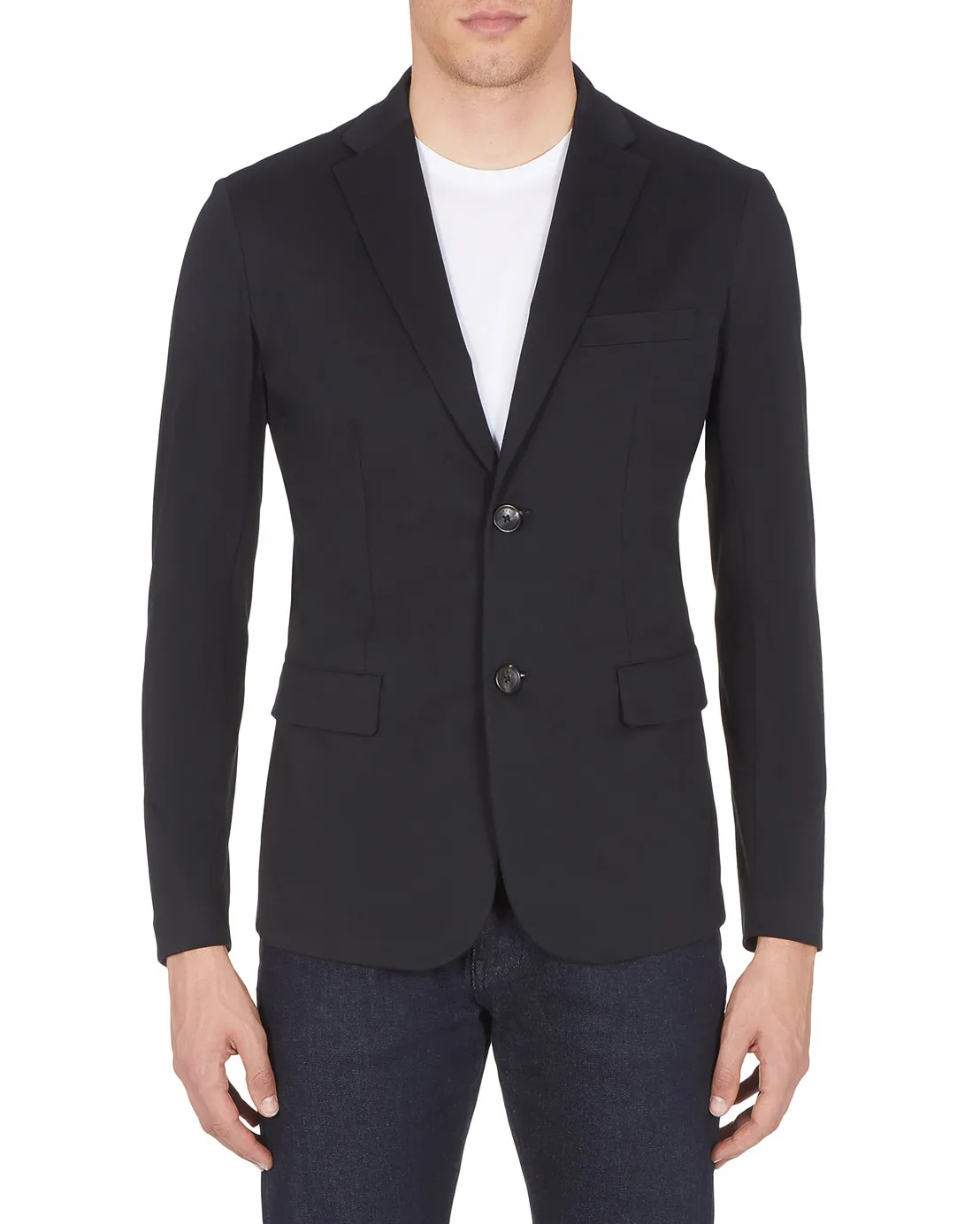 Blazer nero in jersey di cotone