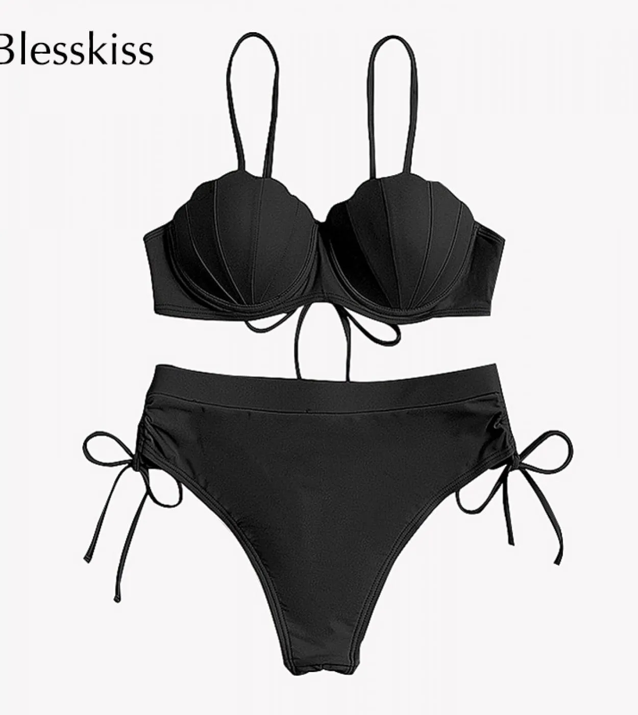 Blesskiss Push Up Bikini 2023 Costume da bagno donna Vita alta Halter Shell Summer Beach Costume da bagno Costume da bagno brasi