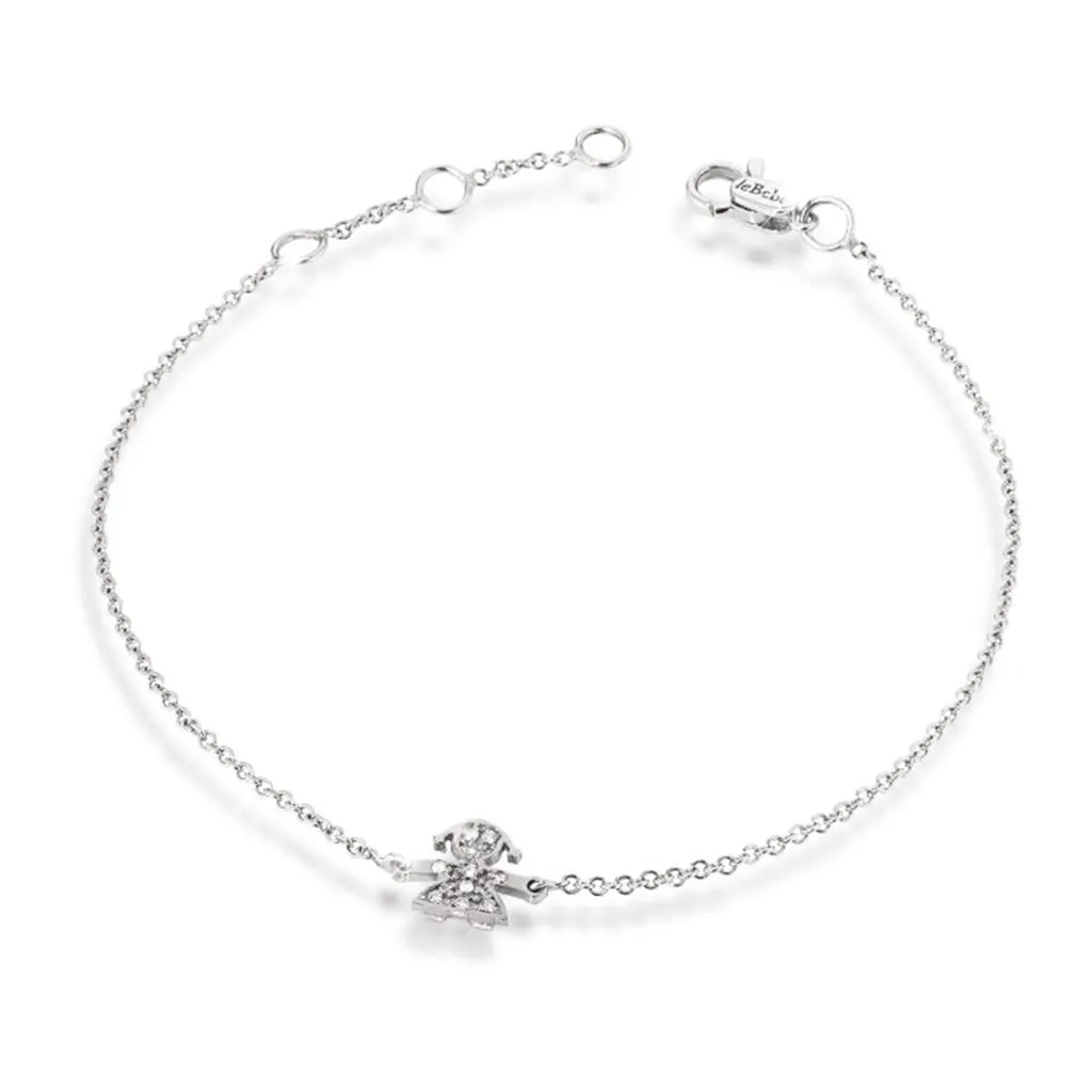Bracciale leBebe LBB340 oro bianco 18kt bimba pavè diamanti