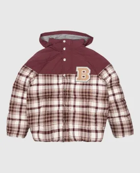 Brunello Cucinelli Piumino combinato a quadri da bambino bordeaux BY616J322A