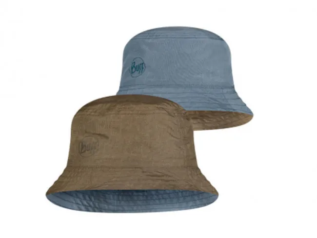 BUFF CAPPELLO REVERSIBILE UNISEX  122592 707  TRAVEL BUCKET HAT BLUE/OLIVE