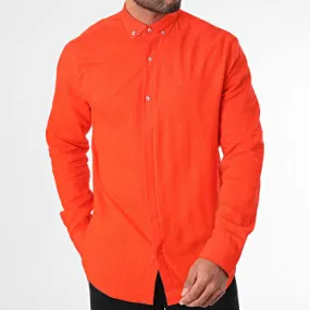 Camicia arancione a maniche lunghe