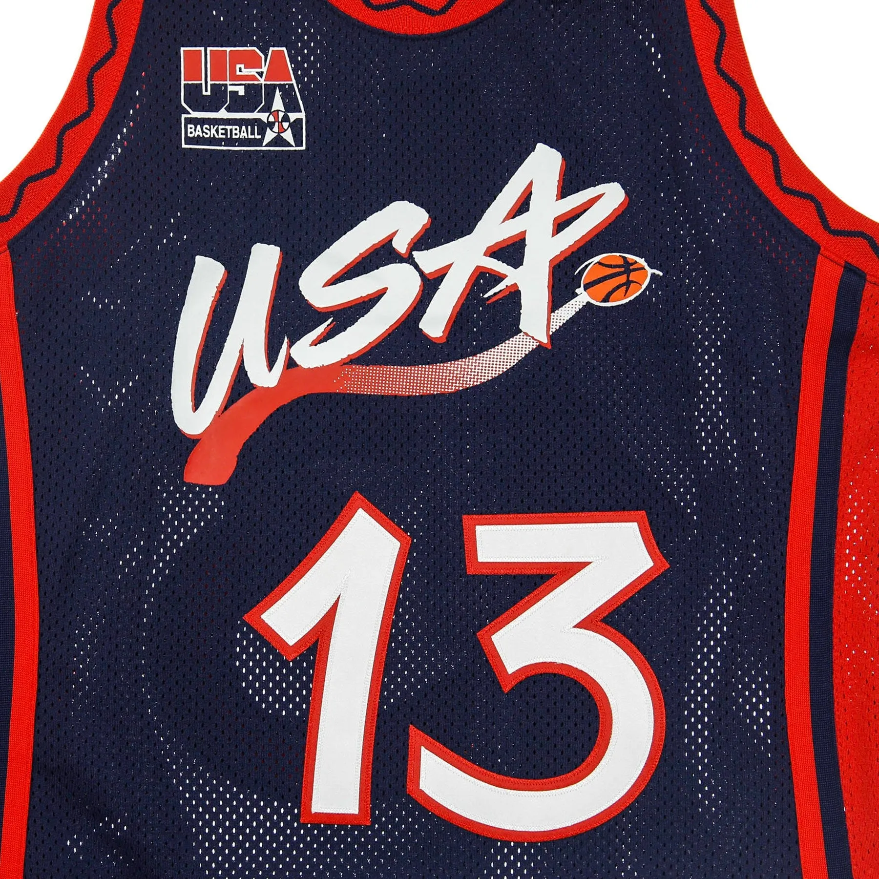 Canotta Basket Uomo Nba Authentic Jersey Hardwood Classics No.13 Shaquille O'neal 1996 Team Usa Original Team Colors