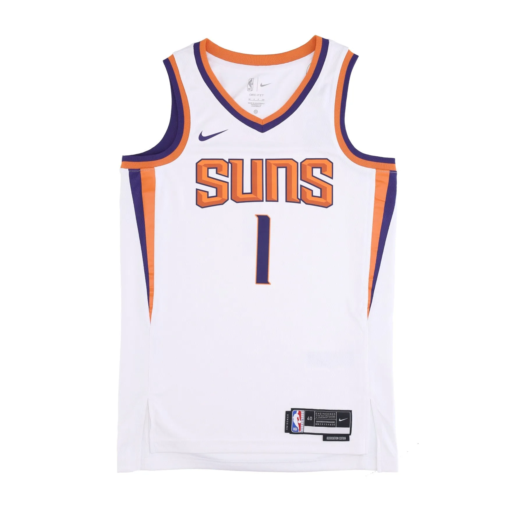 Canotta Basket Uomo Nba Dri-fit Swingman Jersey Association Edition 2022/23 No 1 Devin Booker Phosun White