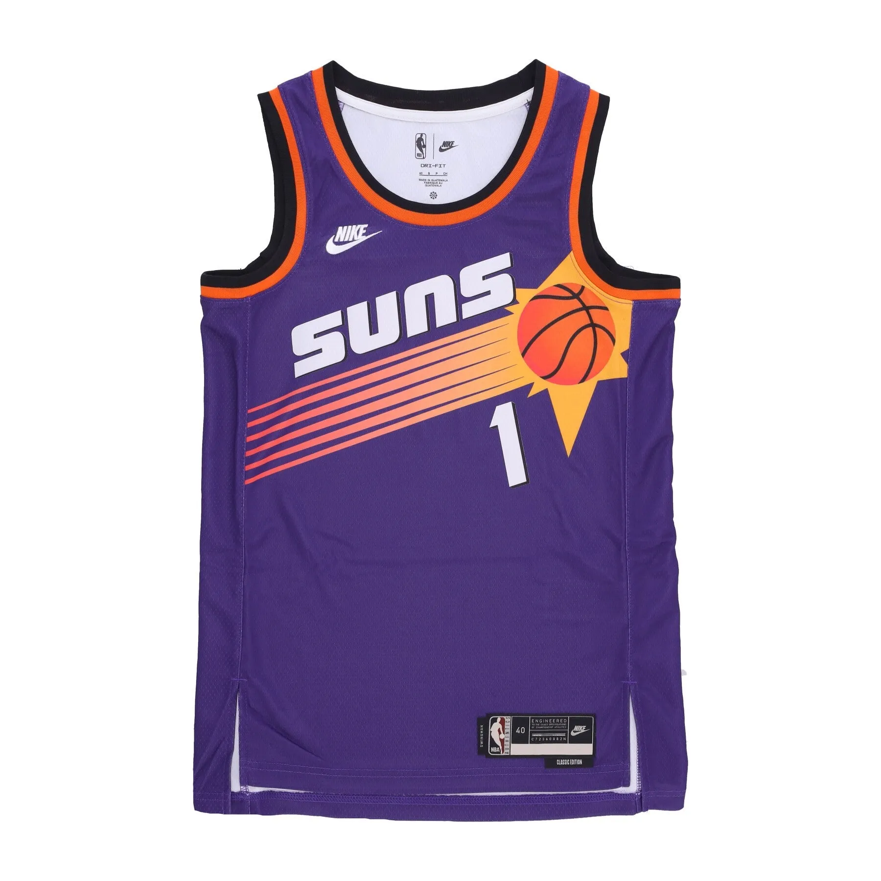 Canotta Basket Uomo Nba Hwc 22 Dri-fit196151632853 Swingman Jersey No 1 Devin Booker Phosun Field Purple