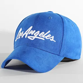 Cappello in pelle scamosciata blu reale