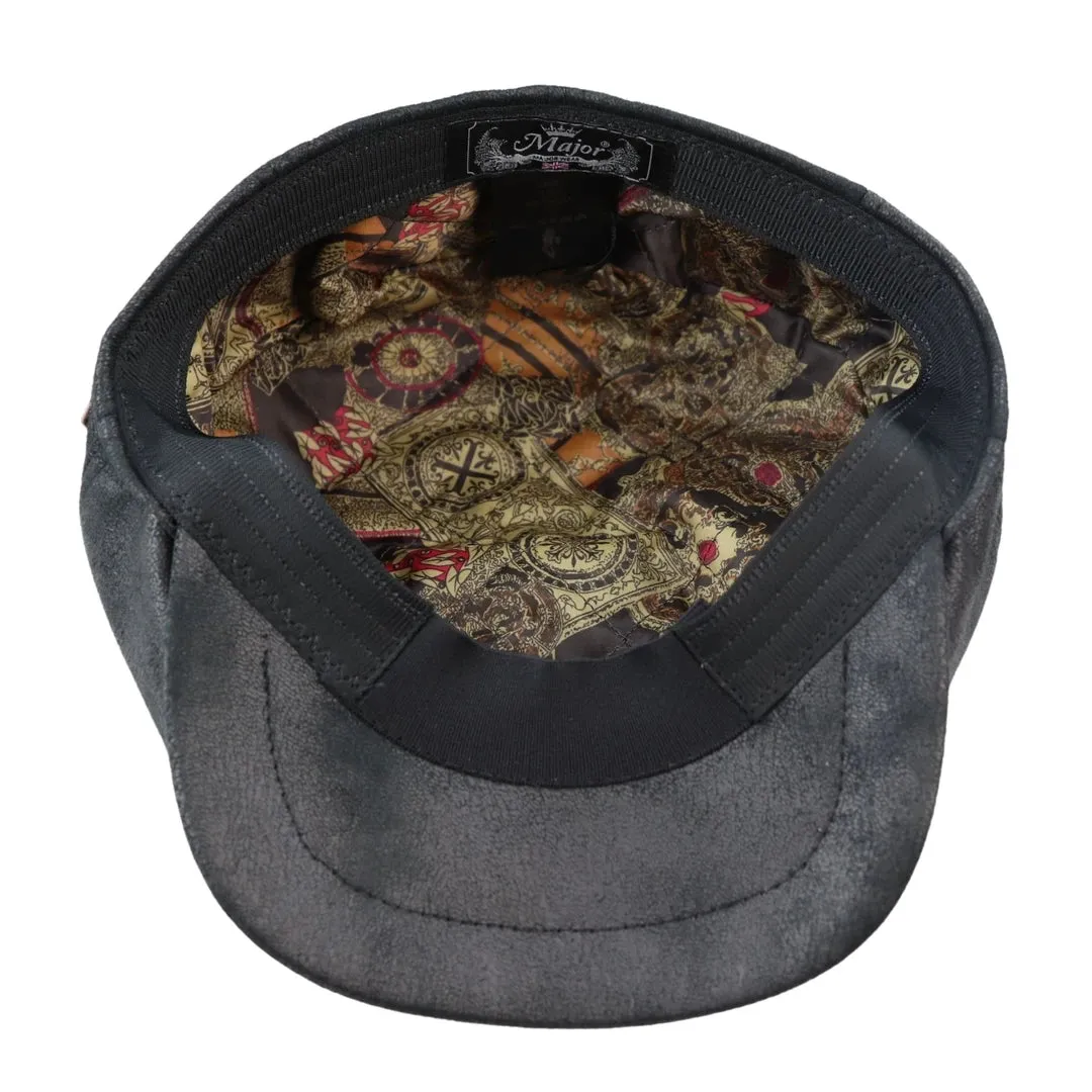 Cappello Newsboy da Uomo Berretto Piatto in Pelle Finta stile Baker Boy Blinders