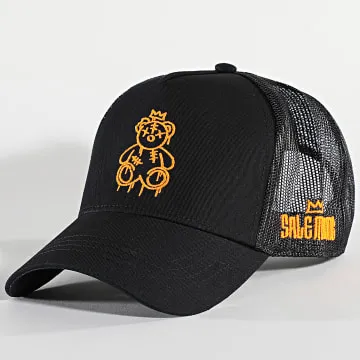 Cappello Trucker nero arancione fluo