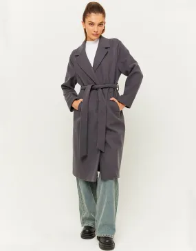 Cappotto Grigio Con Cintura  