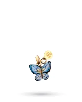 Ciondolo Gabriella Rivalta Farfalla Blu rame oro