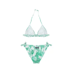 Costume Bikini Bianco E Verde Bambina E Teen