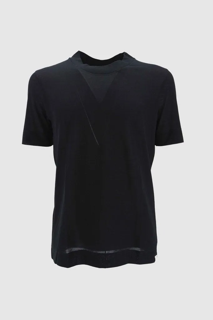 Cotton pique T-shirt / Black
