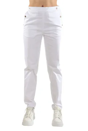 EA7 PANTALONE  IN COTONE STRETCH BIANCO  3DTP01