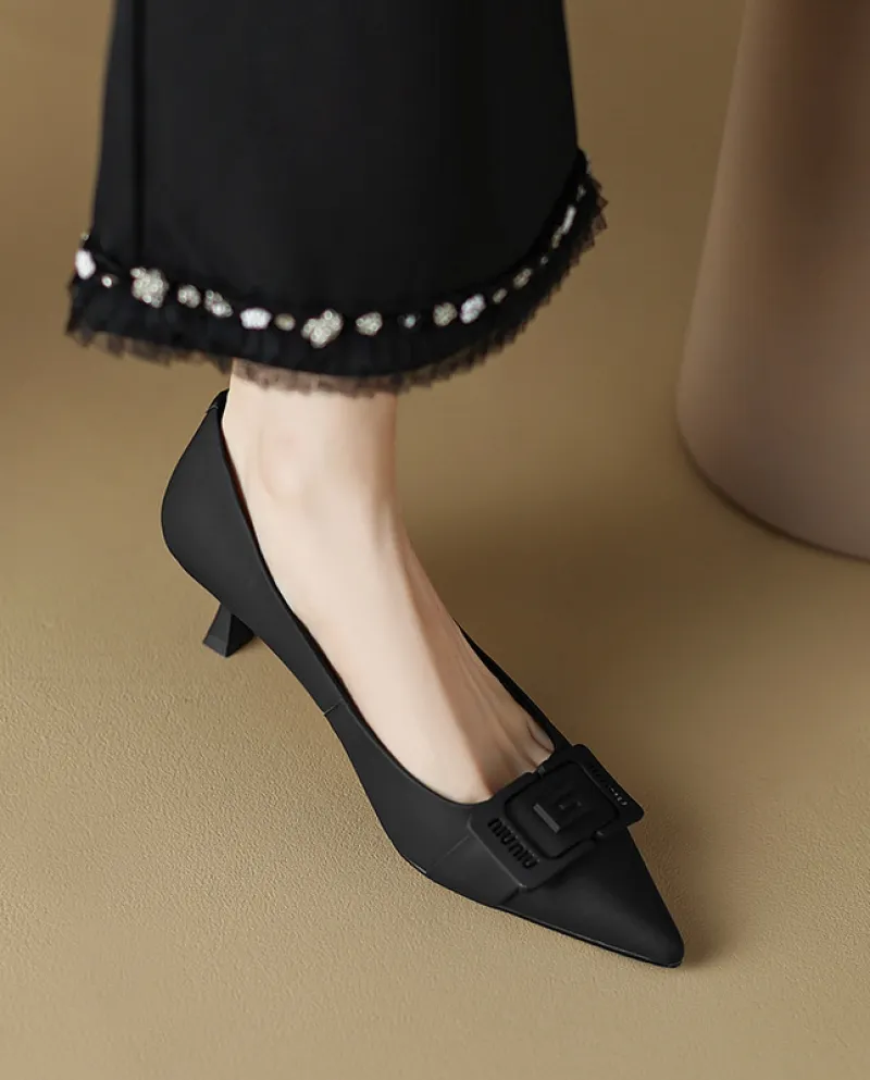 Famous Warm Breeze!  Temperament Pointed Toe High Heels Women's New Spring Stiletto Heels Shallow Mouth Single Shoes