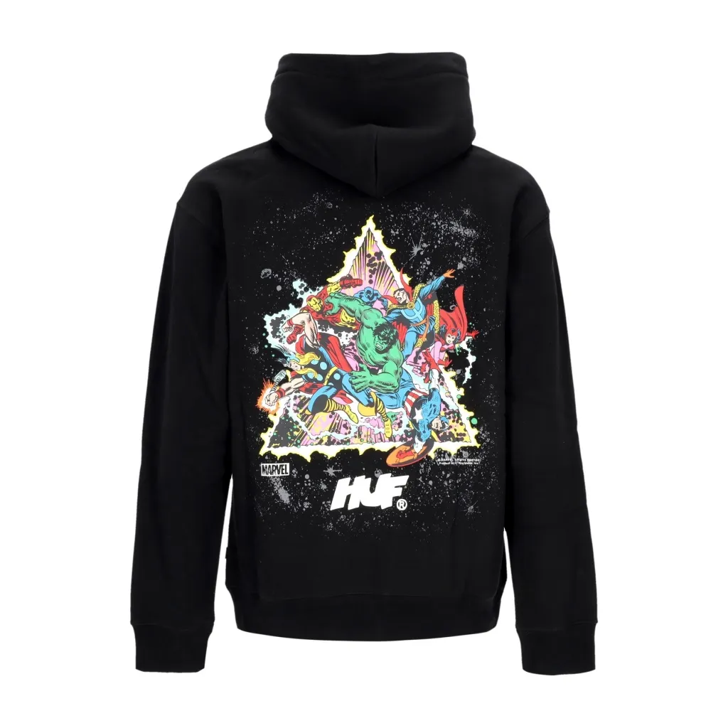 felpa cappuccio uomo cosmic assemblage po hoodie x avengers BLACK