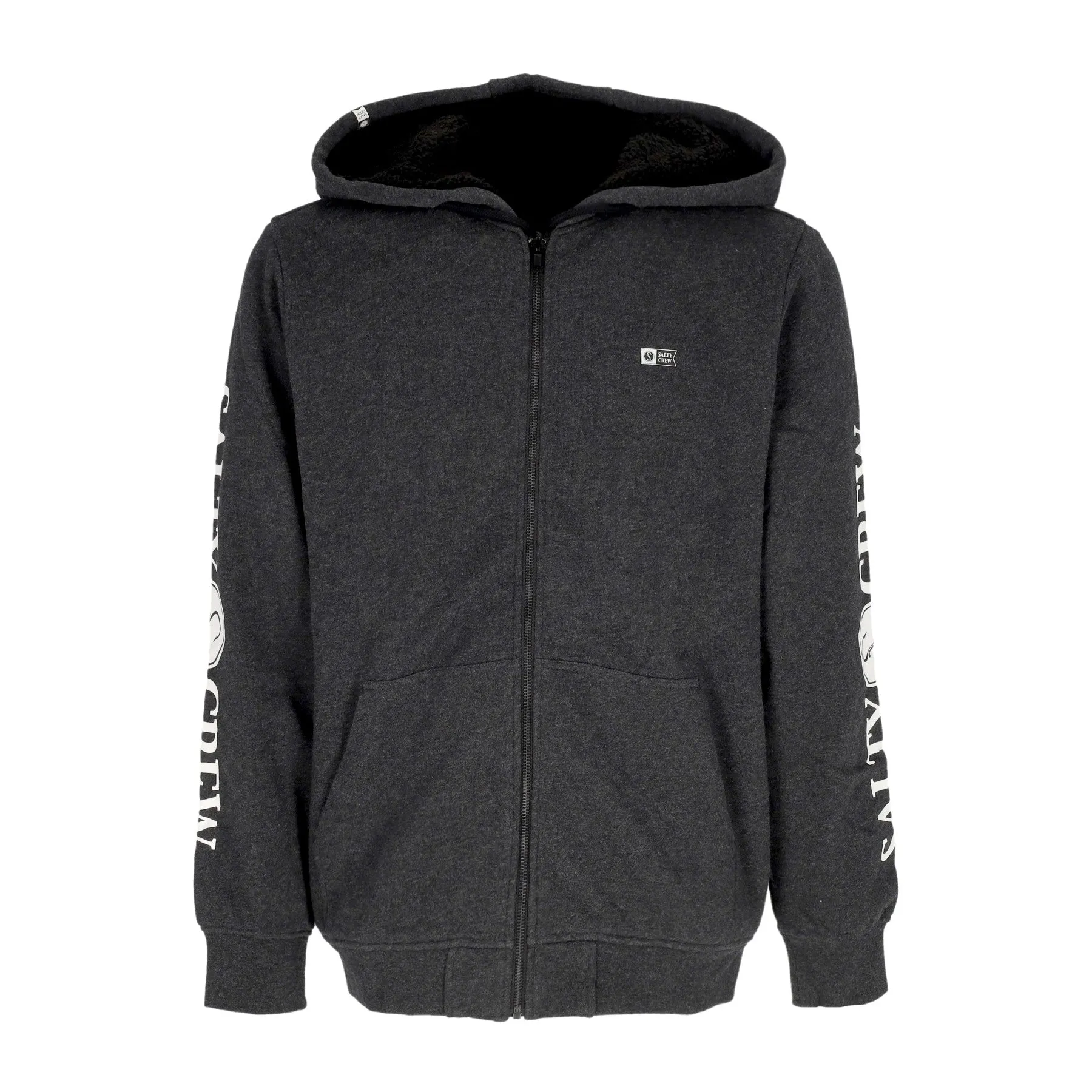 Felpa Cappuccio Zip Uomo Refuge Sherpa Zip Fleece Black Heather
