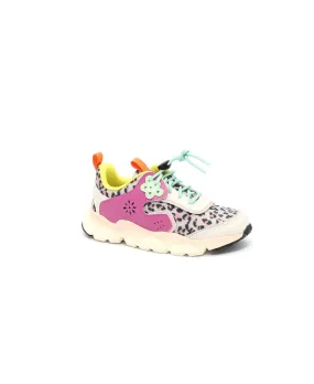 FLOWER MOUNTAIN DOI 16211 33/35 fuchsia pink sneakers scarpe bambina vegan leopardato