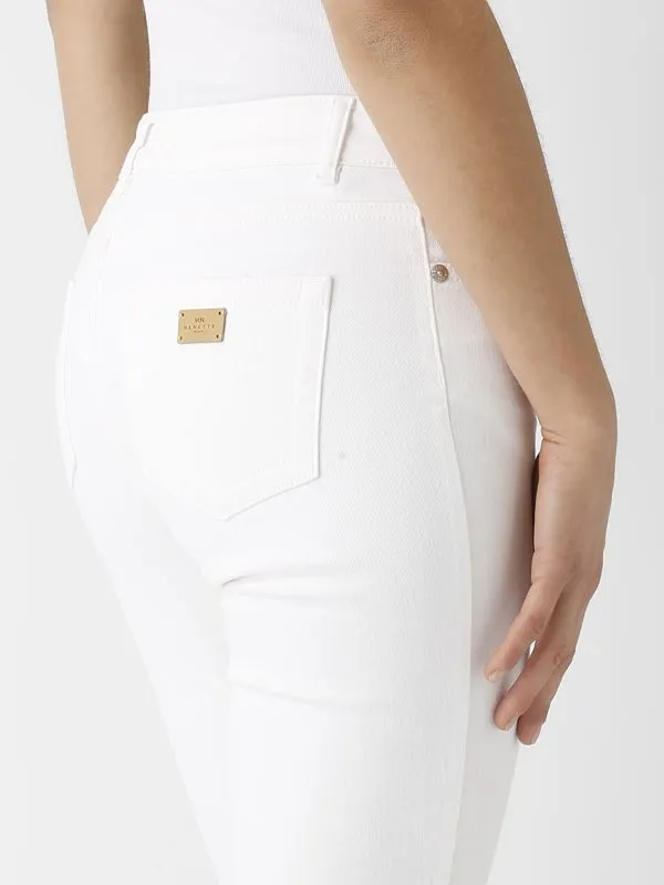 Jeans donna Nenette in cotone stretch bull Bianco