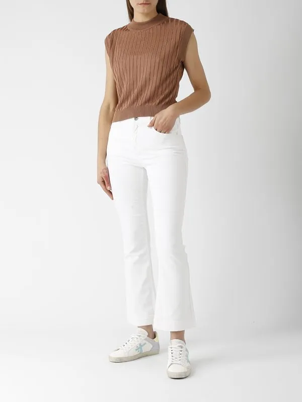 Jeans donna Nenette in cotone stretch bull Bianco