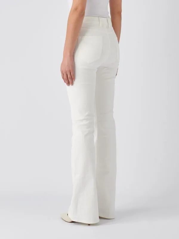 Jeans donna Pinko flared in misto cotone bull Bianco