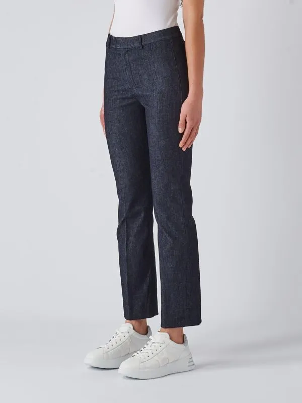 Jeans donna S Max Mara Alan in cotone stretch Denim Scuro