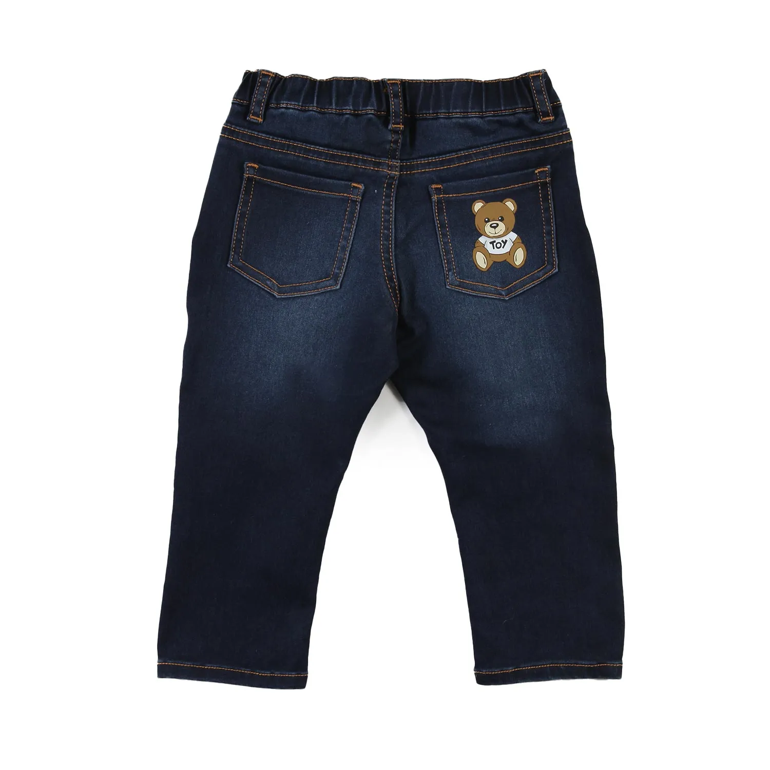 Jeans Moschino Blu Scuro Slavato Bimbo E Bimba