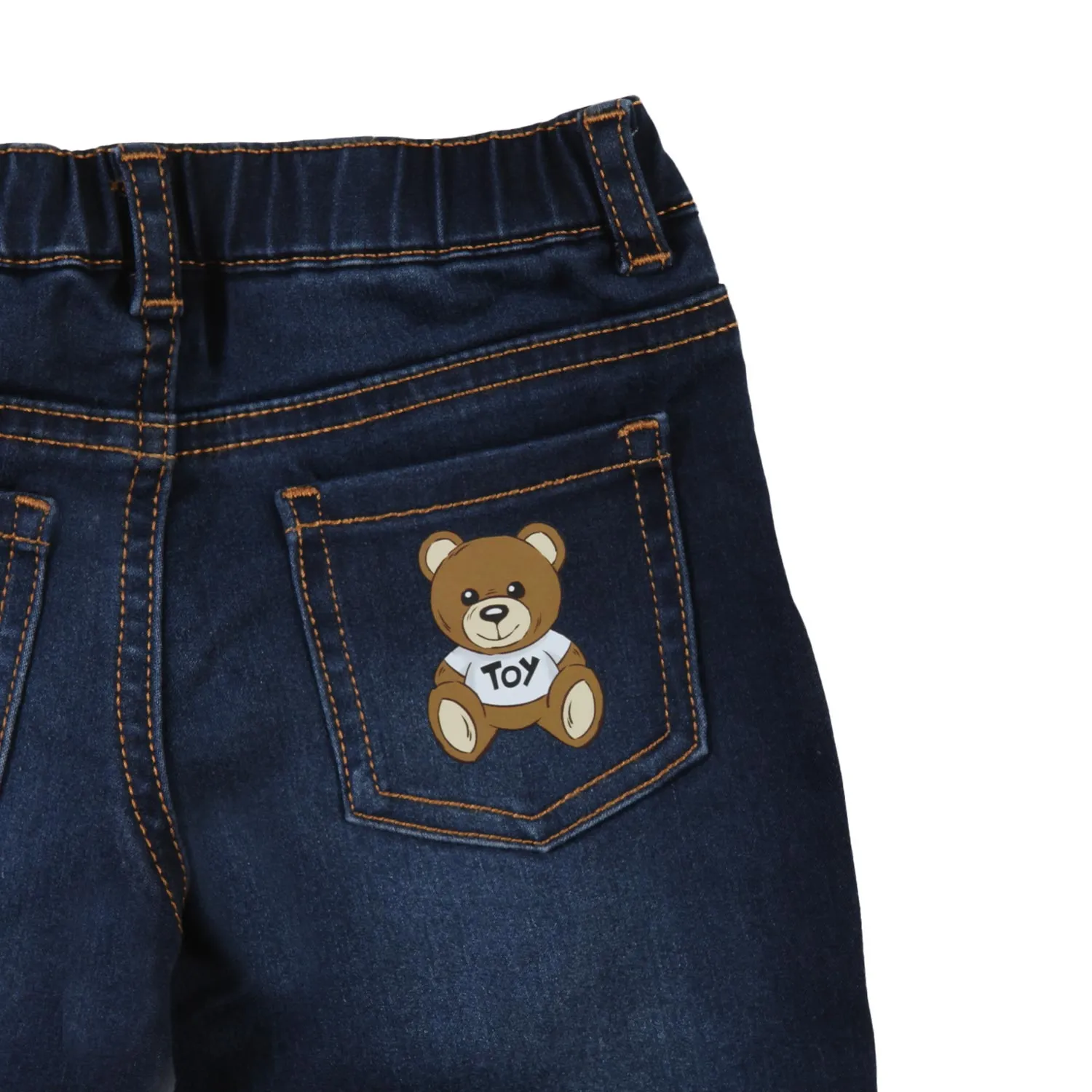 Jeans Moschino Blu Scuro Slavato Bimbo E Bimba