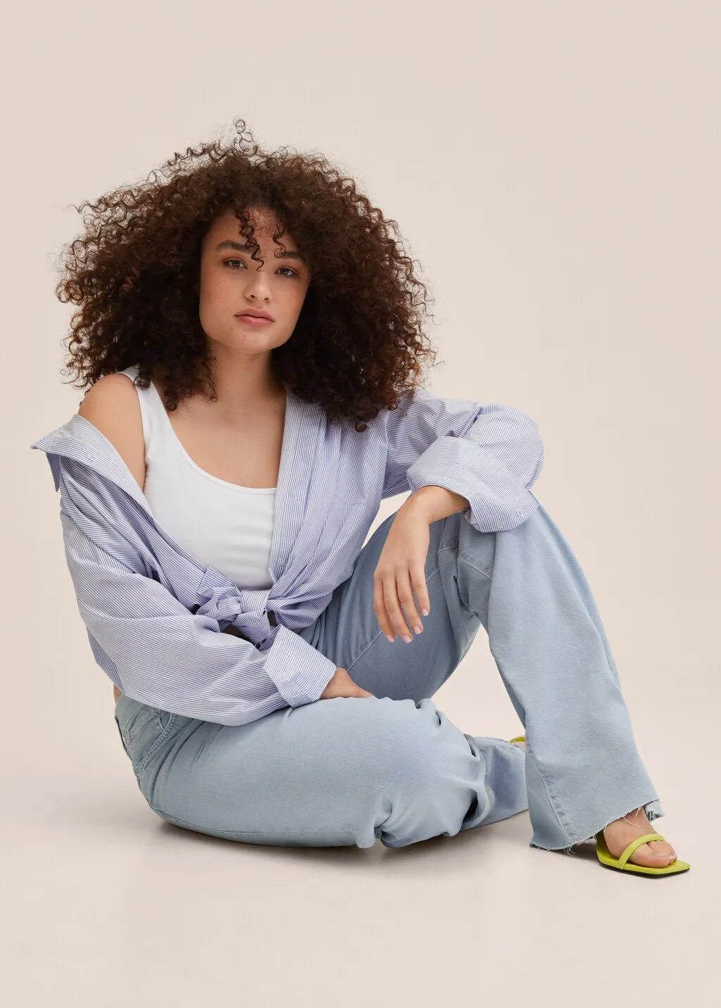 Jeans wideleg vita alta