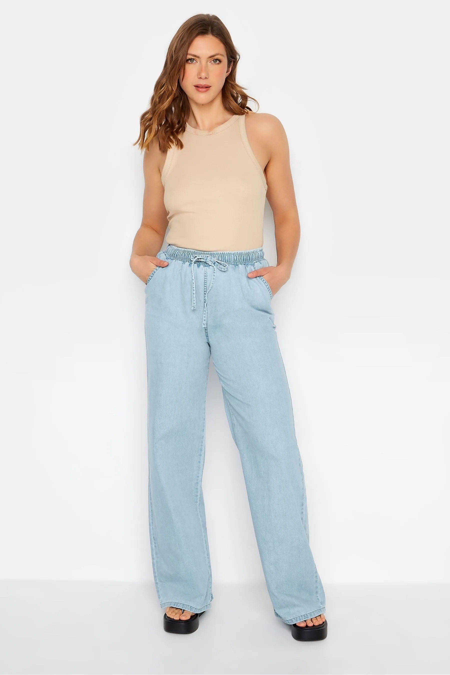 Long Tall Sally - LTS Tall Blu chiaro - Jeans ampia con coulisse