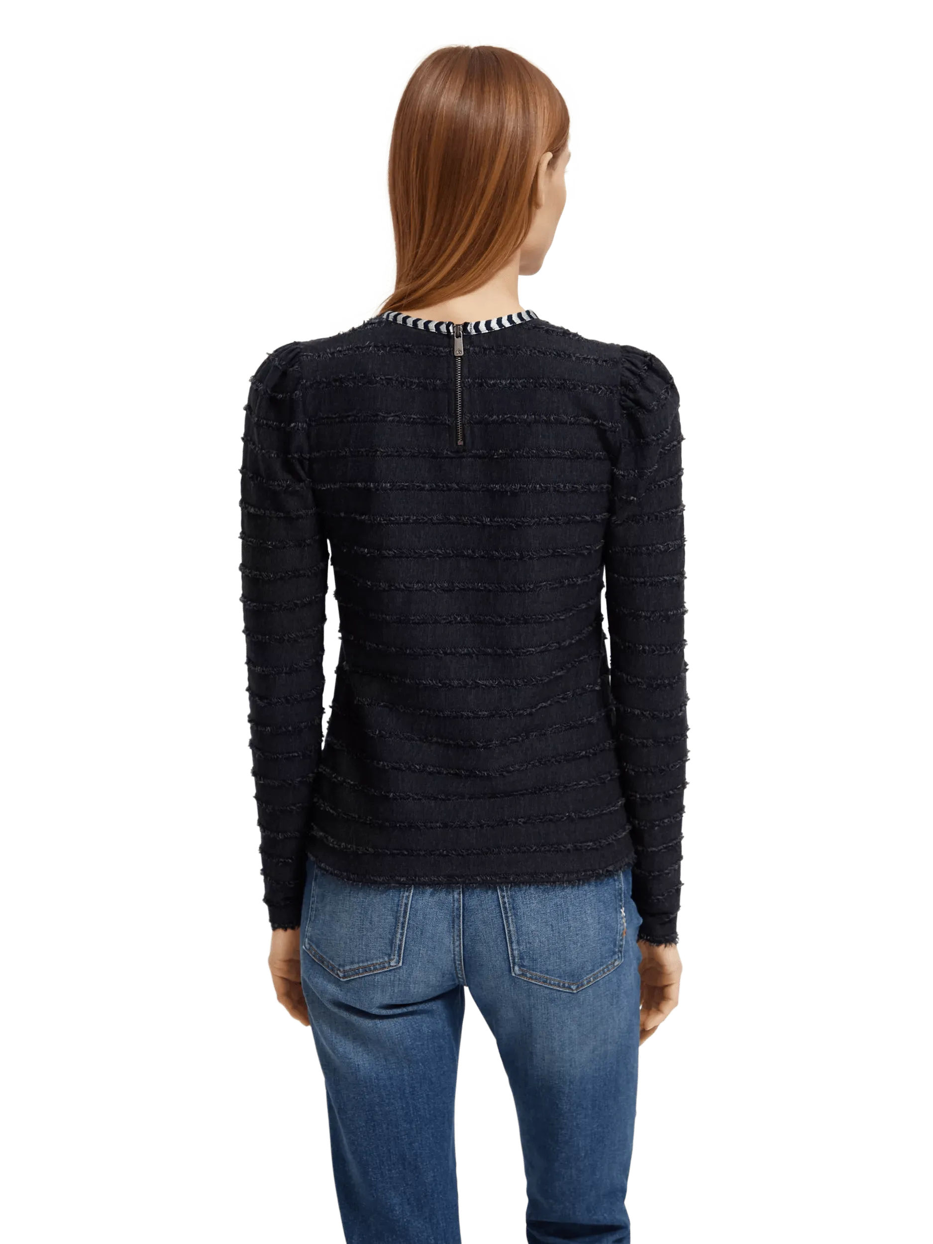 Maglia Testurizzata a Righe Scotch&Soda Nera da Donna