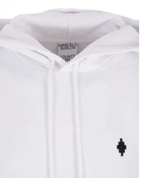 Marcelo Burlon Felpa con cappuccio e logo ricamato CMBB007C99FLE0020