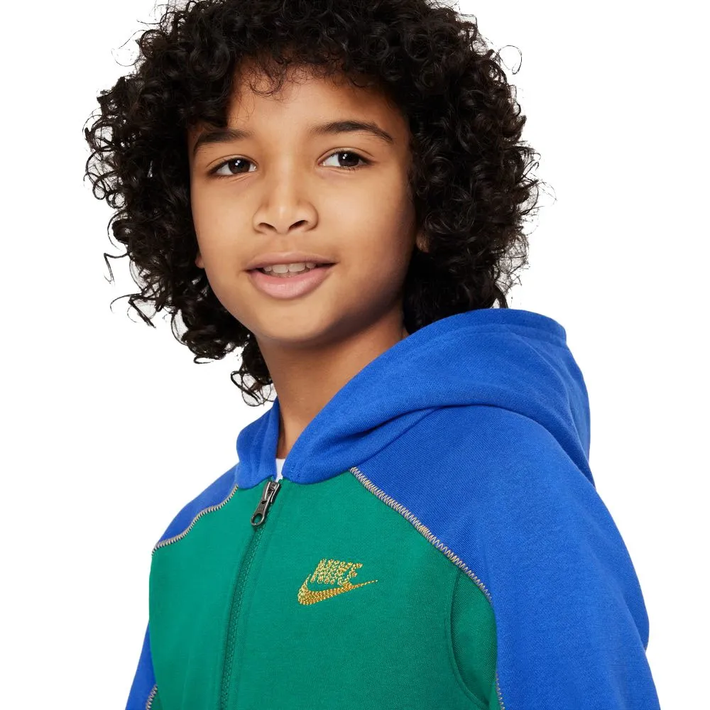 Nike Felpa Palestra Con Cappuccio Verde Blu Ragazzo