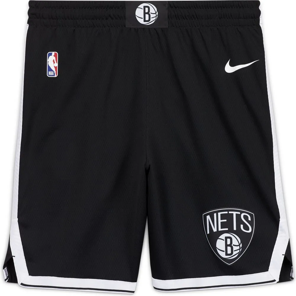 Nike Pantaloncini Basket NBA Brooklyn Road 18 Nero Bianco Uomo