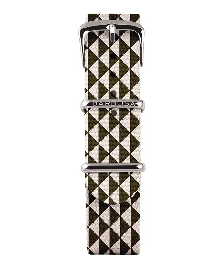 OROLOGIO MOONLIGHT  dm. 36,5 NATO GEOMETRIA BIANCO E VERDE