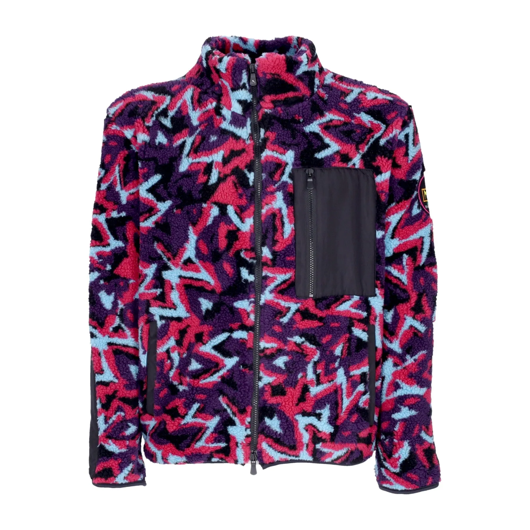 Orsetto Uomo Heritage All Over Sherpa Jacket Black/camo Purple