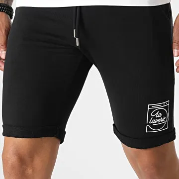 Pantaloncini da jogging La Laverie Nero Bianco