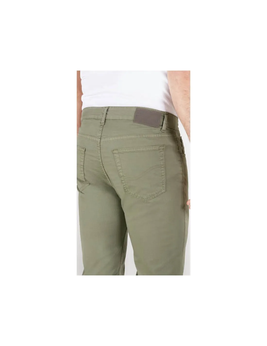 Pantalone in cotone 5 tasche Jeans Verde Oliva Mod Treviglio