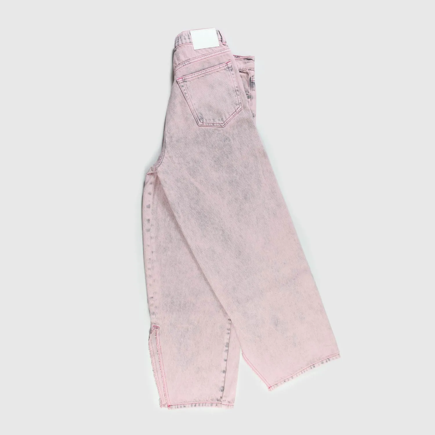 Pantalone Jeans Rosa Con Spacchi Sul Fondo Teen