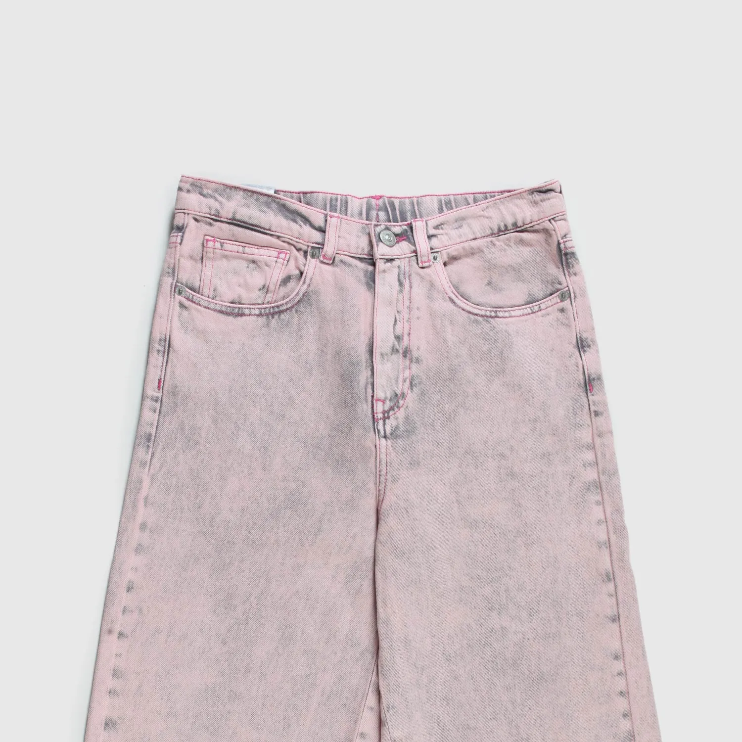 Pantalone Jeans Rosa Con Spacchi Sul Fondo Teen