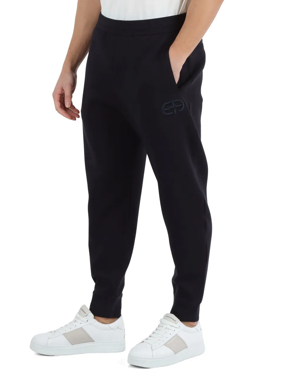 Pantalone sportivo in double jersey di misto cotone