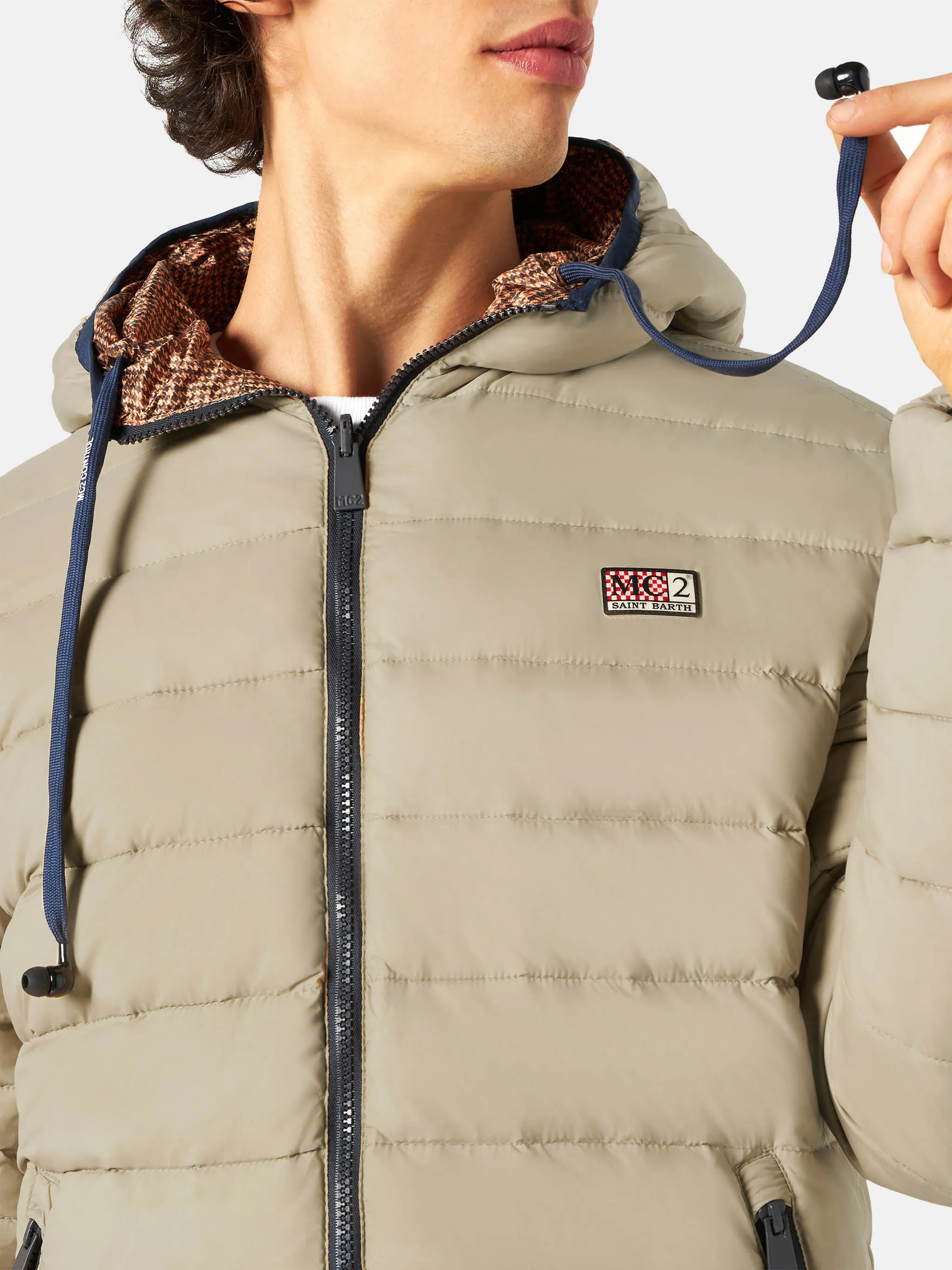 Piumino da uomo double face beige