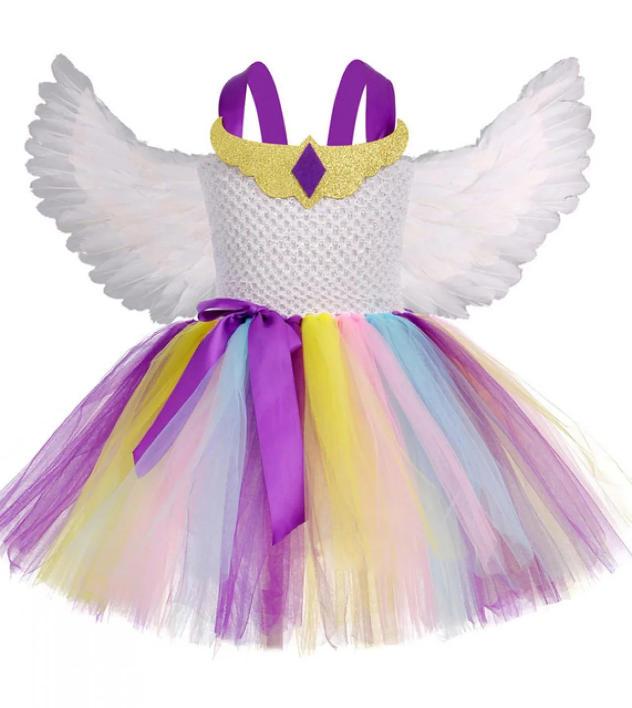 Princess Celestie Cosplay Tutu Dress For Girls Costume di Capodanno per bambini Ragazza Unicorni Abiti con ali dangelo Bambini