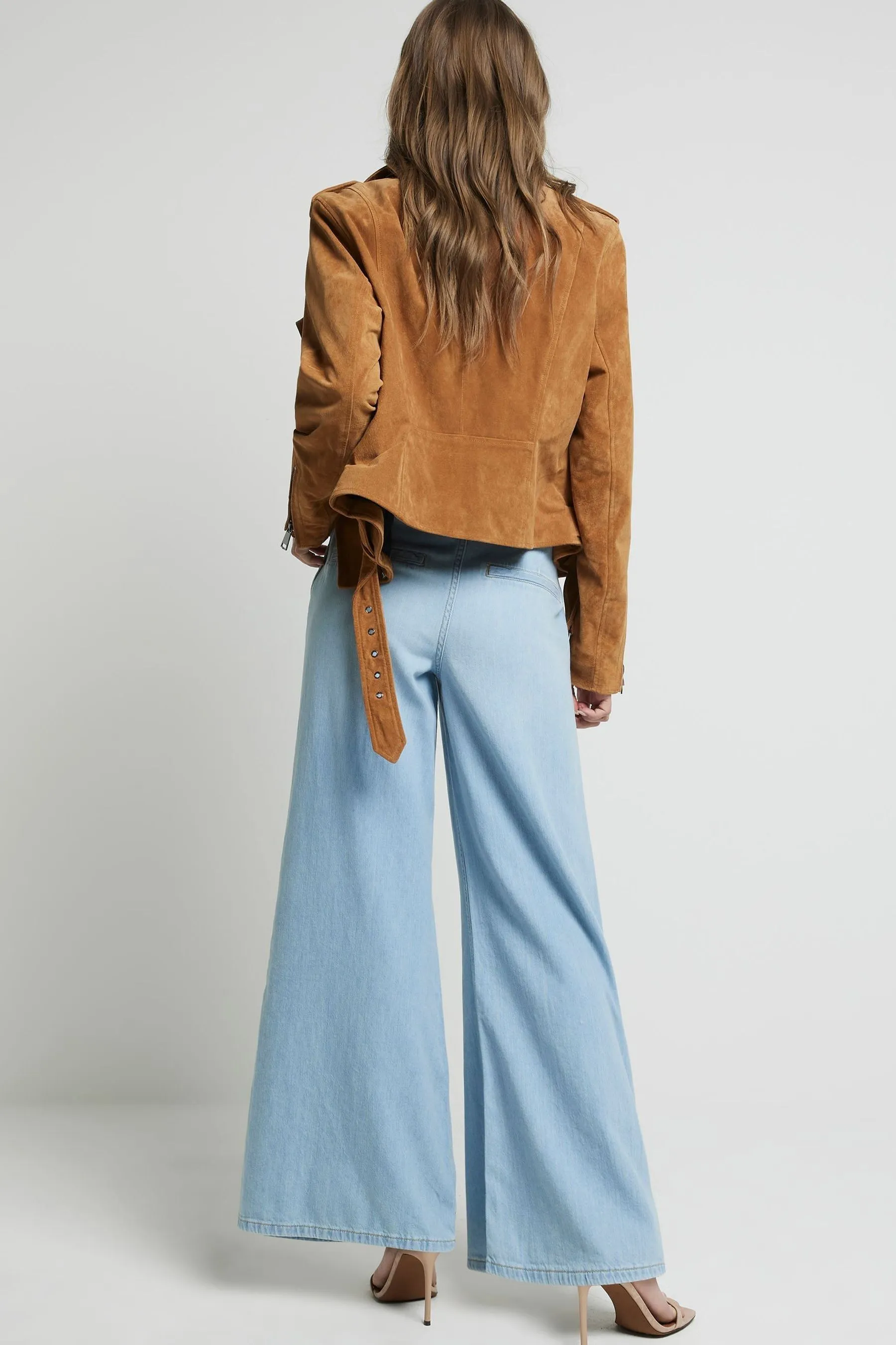 River Island - Largo Jeans larga a vita medio alta