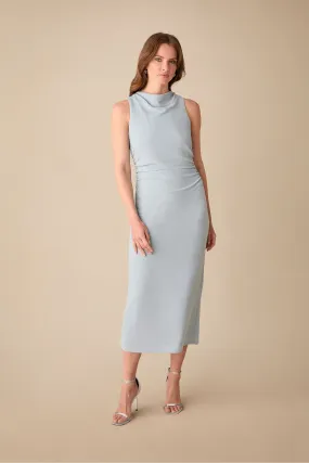 Ro&Zo Petite Blue - Maeva Sparkle Jersey High Neck Midi Dress