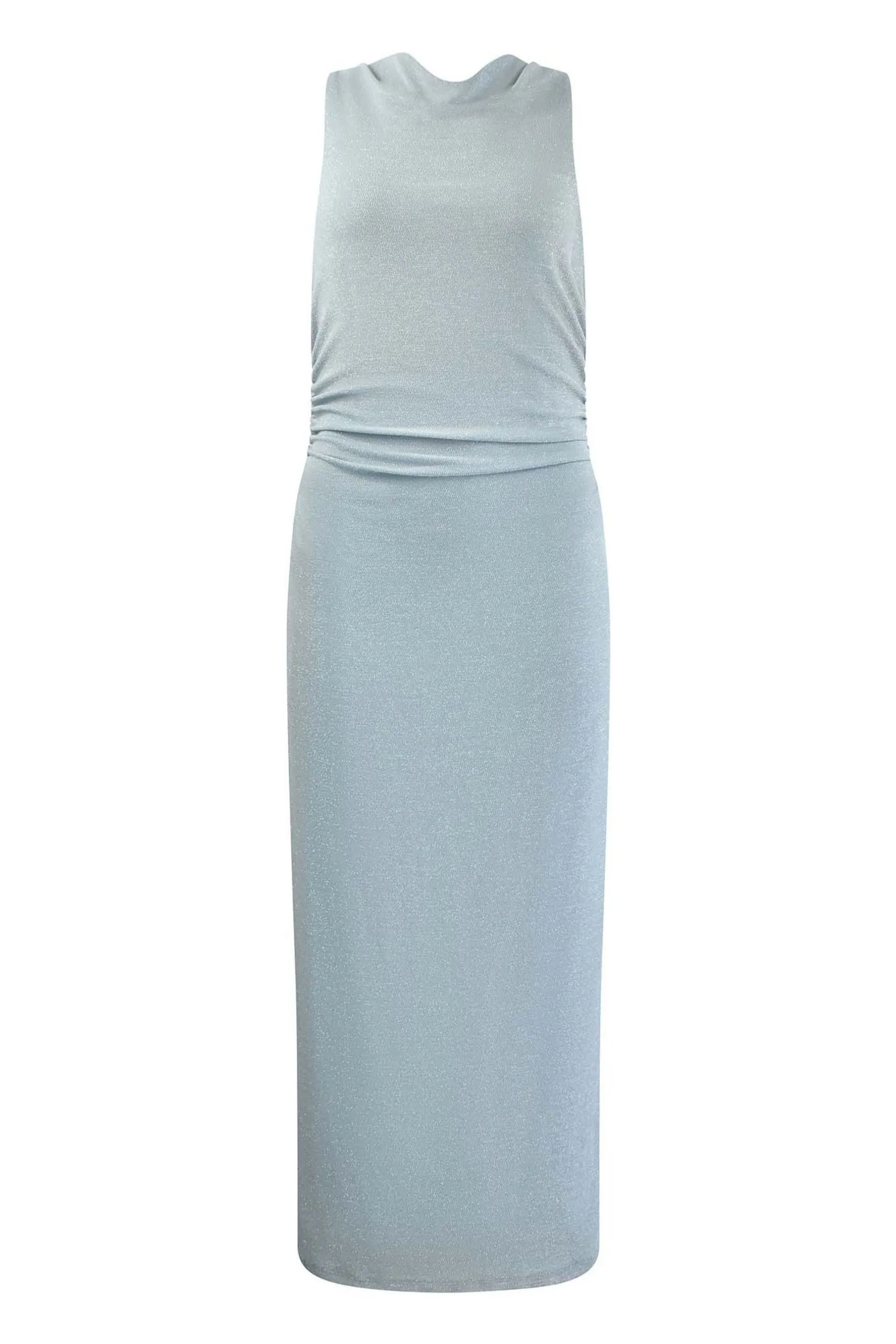 Ro&Zo Petite Blue - Maeva Sparkle Jersey High Neck Midi Dress