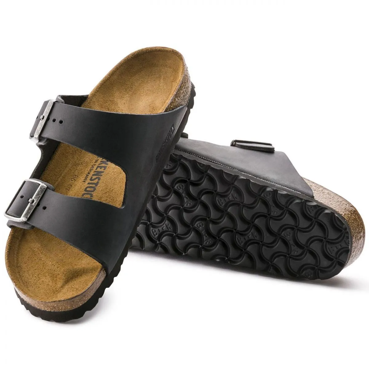 SANDALI  BIRKENSTOCK ARIZONA OILED LEATHER 552113 BLACK