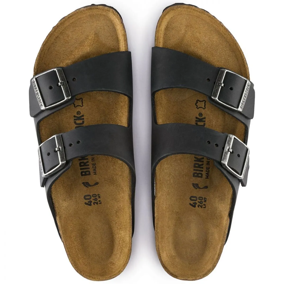 SANDALI  BIRKENSTOCK ARIZONA OILED LEATHER 552113 BLACK